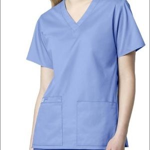 wonderwork vneck solid scrub top